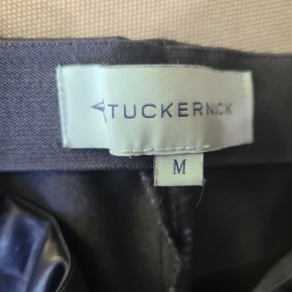 TUCKERNUCK Navy 'Ashford' Vegan Leather Side-Zip Ankle Flare High Leggings M - Picture 9 of 11